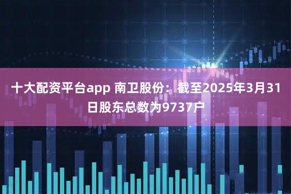 十大配资平台app 南卫股份：截至2025年3月31日股东总数为9737户