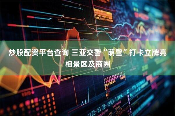 炒股配资平台查询 三亚交警“萌警”打卡立牌亮相景区及商圈